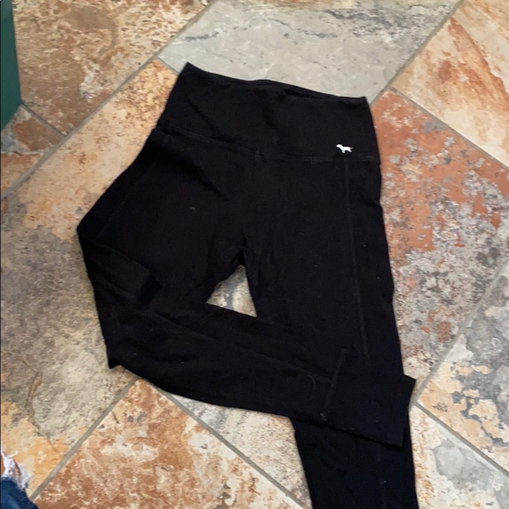 Pink black leggings